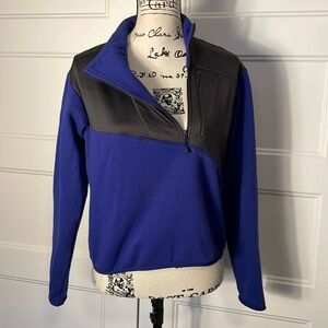 Columbia black and blue pullover 3/4 zip jacket size small